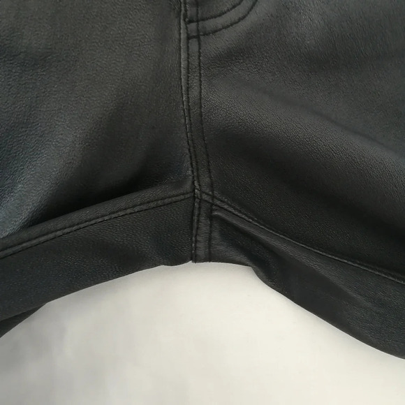 Current/Elliott Leather Side Slit Stiletto Pants in Vintage Black Ankle Size 27 - Picture 11 of 16